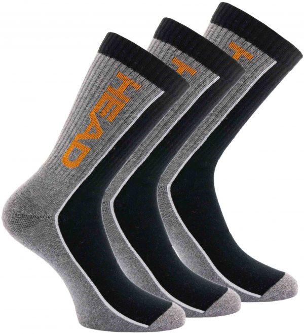 Ponožky Head Stripe 3-pack Grey-Black