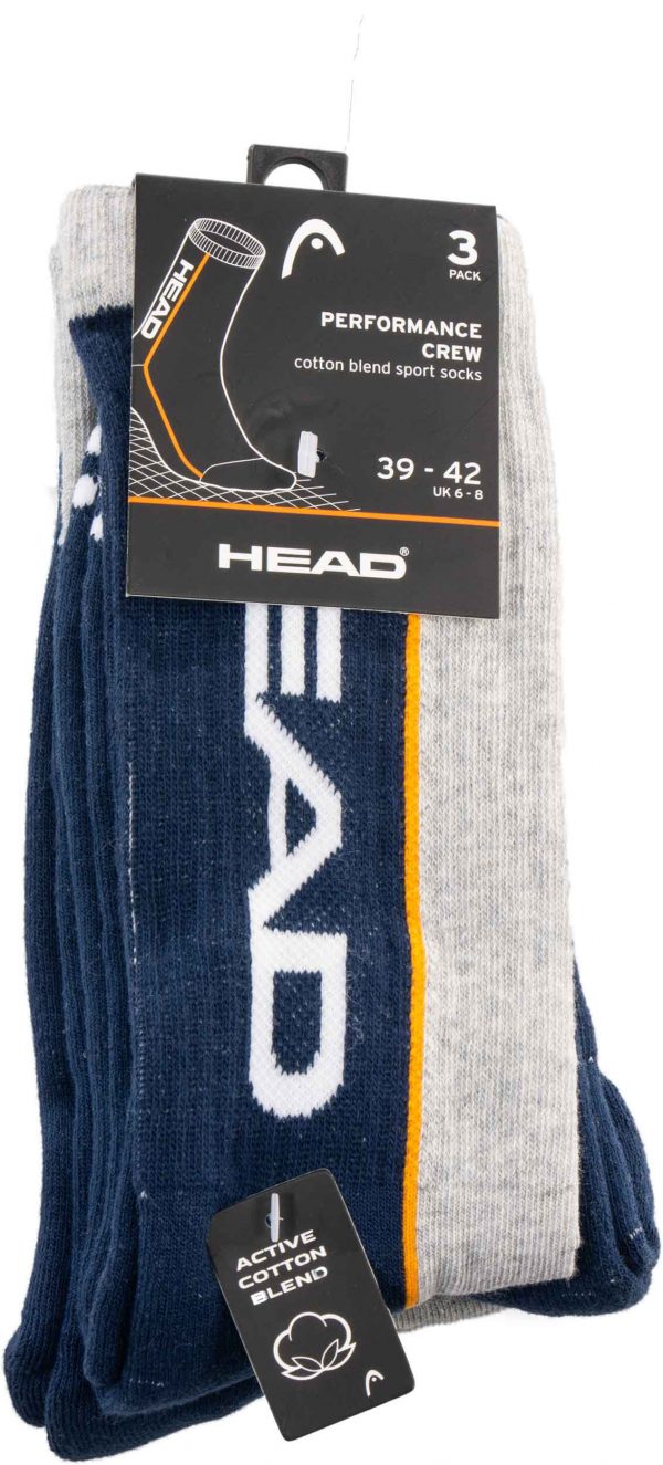 Ponožky Head Stripe 3-pack Grey-Navy