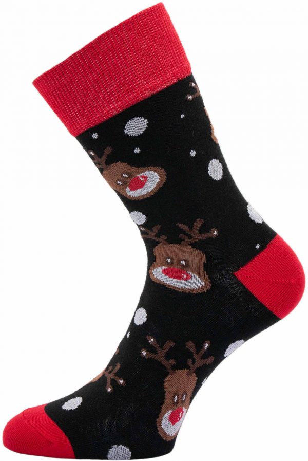 Dámské vánoční ponožky Sobi černé