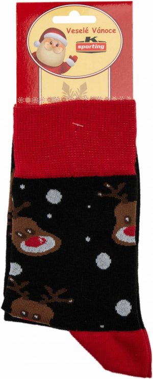Dámské vánoční ponožky Sobi černé 37-41, K Sporting