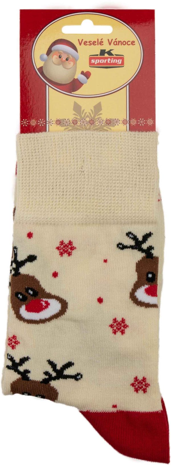 Dámské vánoční ponožky Sobi béžové 37-41, K Sporting