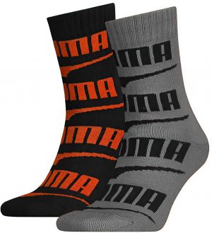 Dětské ponožky Puma Seasonal Logo Sock 2-Pack Black Grey Melange, K Sporting