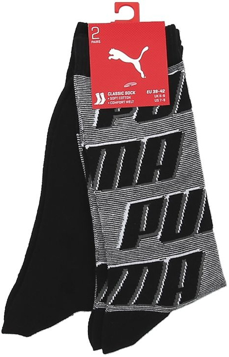 Ponožky Puma Sock All Over Logo 2P Black