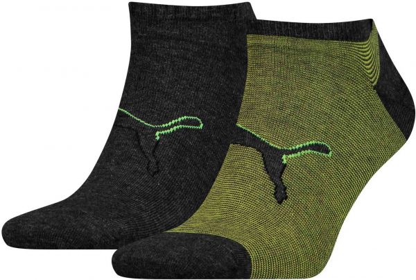 Ponožky Puma Sneaker Big Cat 2P Black/Green, K Sporting