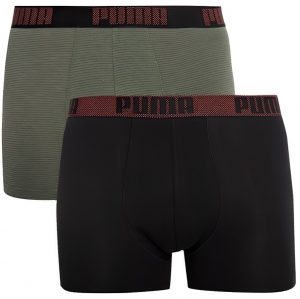 Pánské boxerky Puma Birdfeet Stripe Boxer 2-Pack Green