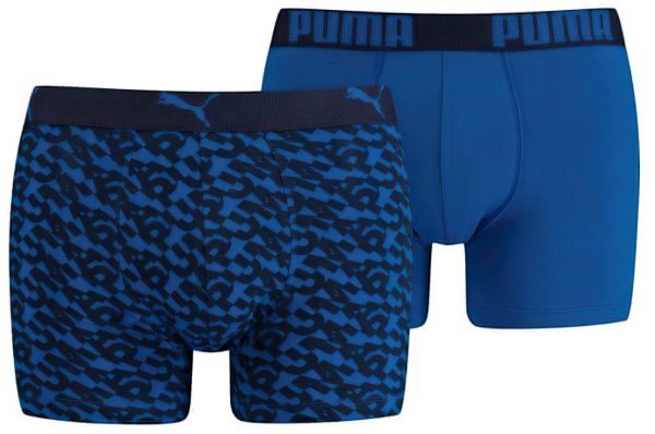 Pánské boxerky Puma Logo AOP Boxer 2-Pack Blue, K Sporting