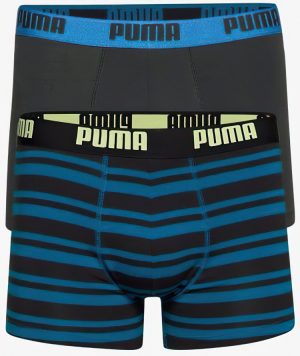 Pánské boxerky Puma Heritage Stripe Boxer 2-Pack Petrol Blue