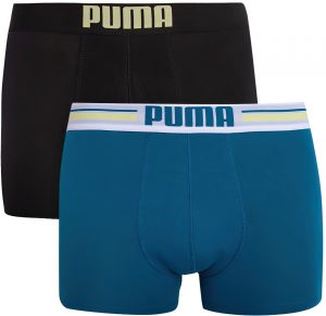 Pánské boxerky Puma Placed Logo Boxer 2-Pack Petrol Blue