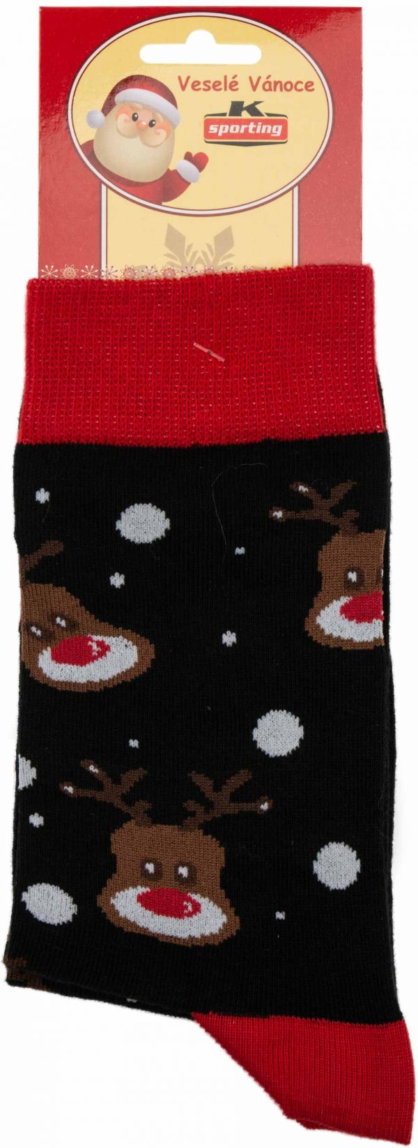 Pánské vánoční ponožky Sobi černé 42-46, K Sporting