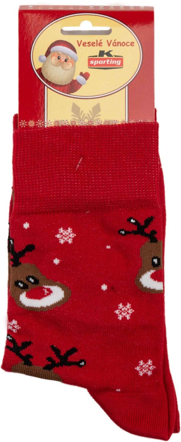 Dámské vánoční ponožky Sobi červené 37-41, K Sporting