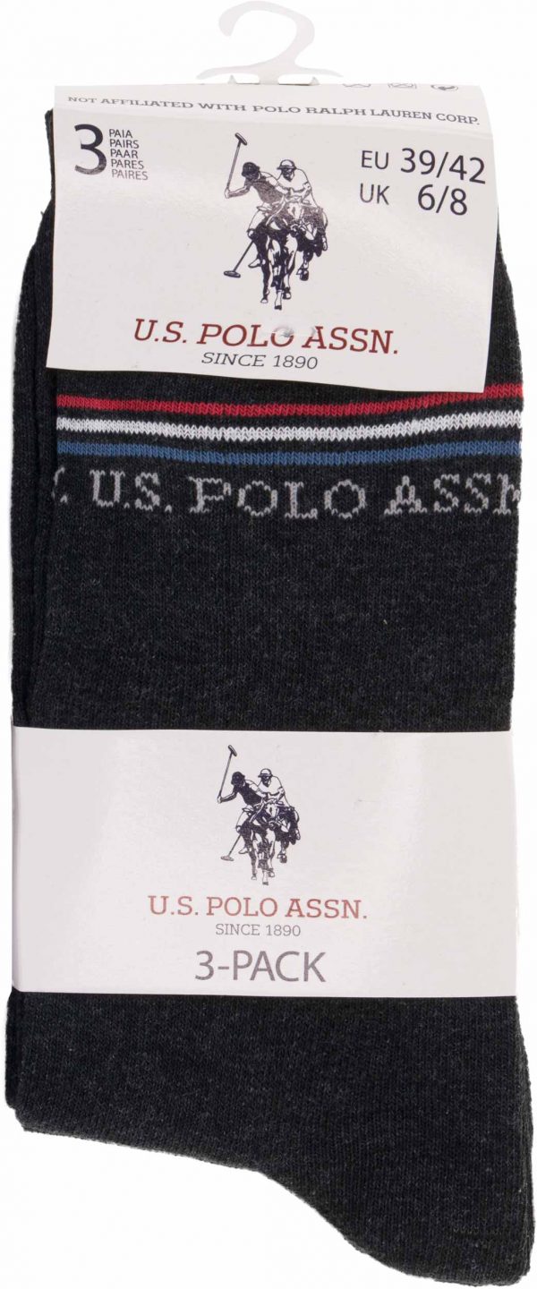 Ponožky U.S. Polo Assn. 3-pack anthracit