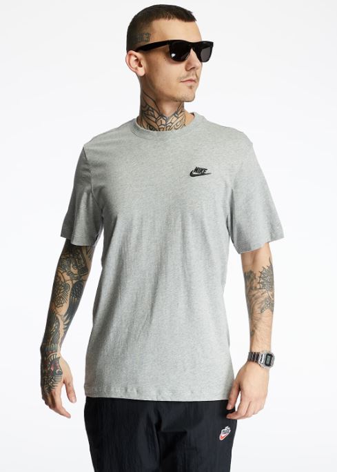 Pánské triko Nike Club T-Shirt Grey Black