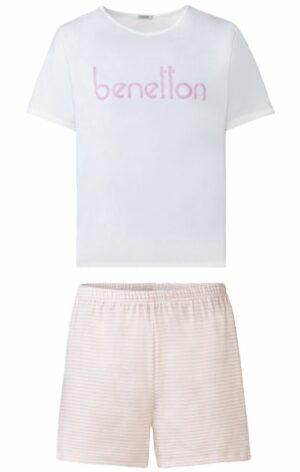 Dámské pyžamo Benetton Wms PJ Set Short White