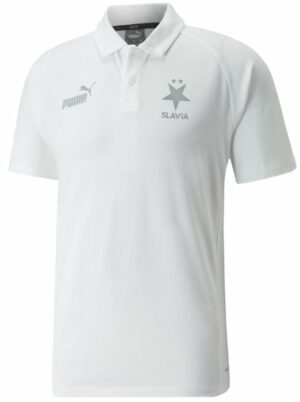 Pánské polotriko Slavia Puma TeamFinal Casual Polo white