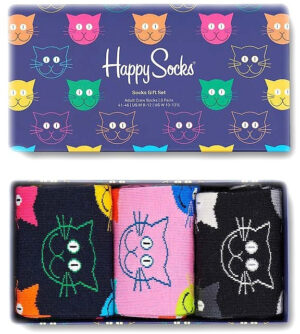 Dárkový box Happy Socks 3-Pack Mixed Cat Socks Gift Set