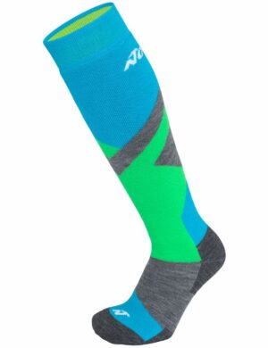 Nordica Ski Socks Blue-Neon Green-Grey