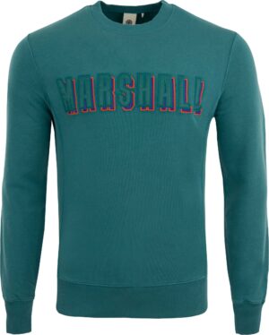 Pánská mikina Franklin & Marshall fleece cotton round neck long green