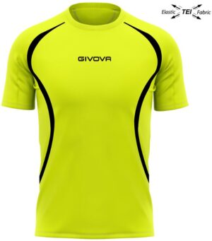 Běžecké triko unisex GIVOVA Running Fluo Yellow-Black