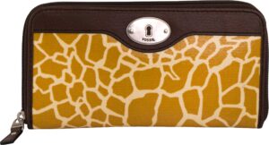 Dámská peněženka Fossil Wmns Leather Wallet Key-Per Zip Clutch Giraffe